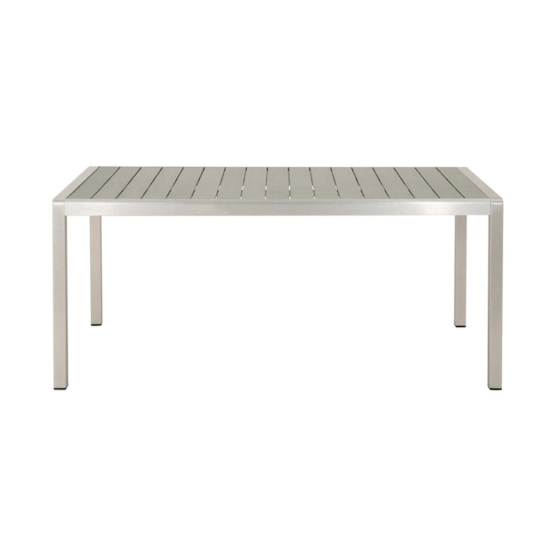 Coral Outdoor Aluminum Dining Table with Faux Wood Top,for Dining Room,Kitchen,Easy Assembly