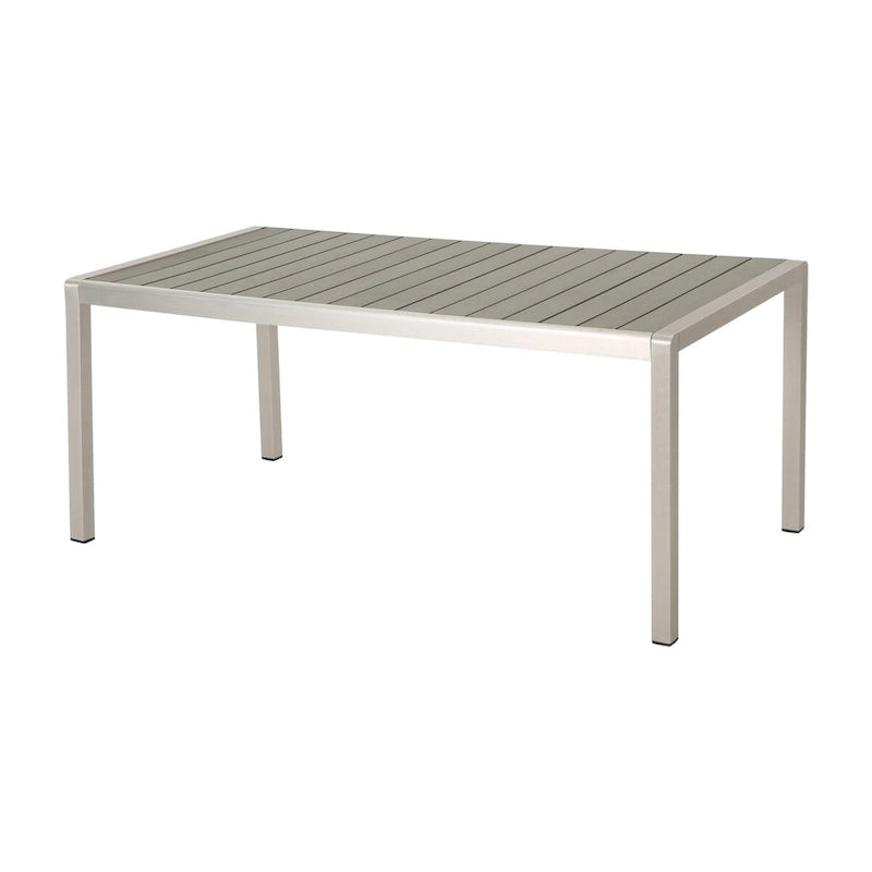 Coral Outdoor Aluminum Dining Table with Faux Wood Top,for Dining Room,Kitchen,Easy Assembly