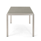 Coral Outdoor Aluminum Dining Table with Faux Wood Top,for Dining Room,Kitchen,Easy Assembly