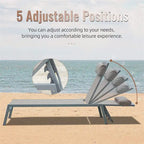 Outdoor Patio Chaise Lounge Set with Adjustable Back and Side Table - 3-Piece Aluminum Sunbathing Recliners