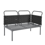 5-Piece Modern Patio Sectional Sofa Set with Glass Table and Cushions