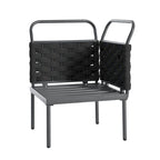 5-Piece Modern Patio Sectional Sofa Set with Glass Table and Cushions