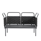 5-Piece Modern Patio Sectional Sofa Set with Glass Table and Cushions