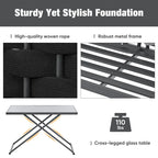 5-Piece Modern Patio Sectional Sofa Set with Glass Table and Cushions