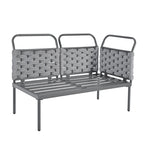 5-Piece Modern Patio Sectional Sofa Set with Glass Table and Cushions