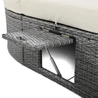 Outdoor Sun Bed Patio 2-Person Daybed with Cushions and Pillows