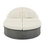 Outdoor Sun Bed Patio 2-Person Daybed with Cushions and Pillows