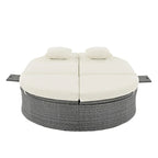 Outdoor Sun Bed Patio 2-Person Daybed with Cushions and Pillows