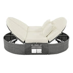 Outdoor Sun Bed Patio 2-Person Daybed with Cushions and Pillows