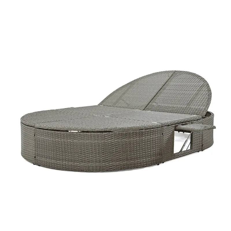 Outdoor Sun Bed Patio 2-Person Daybed with Cushions and Pillows