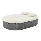 Outdoor Sun Bed Patio 2-Person Daybed with Cushions and Pillows
