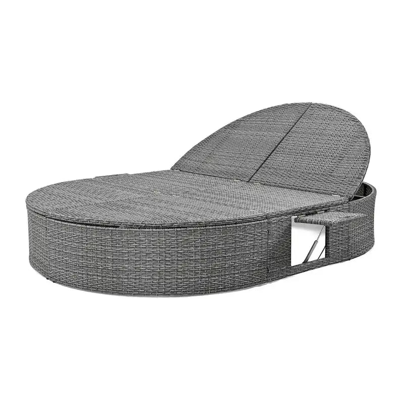 Outdoor Sun Bed Patio 2-Person Daybed with Cushions and Pillows