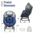 Outdoor Egg Chair Oversized Glder Chairs - Light Grey