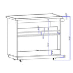 Rolling Kitchen Island with Storage, Two-sided Kitchen island Cart on Wheels with Wood Top, Wine and Spice Rack