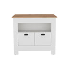 Kitchen Island Two Door Cabinet and Shelf for Dining Room.