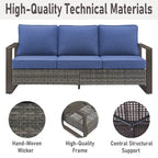Gymojoy Patio Sofa Set with Glider Chair and Ottmans - Grey