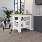 Kitchen island Shoproni, One Drawer, White Finish,High quality and durable