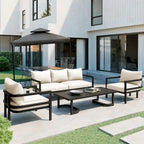 4-Piece Multi-person Outdoor Steel Sofa Set, Waterproof, Anti-rust and Anti-uv