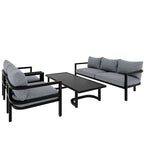 4-Piece Multi-person Outdoor Steel Sofa Set, Waterproof, Anti-rust and Anti-uv