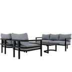 4-Piece Multi-person Outdoor Steel Sofa Set, Waterproof, Anti-rust and Anti-uv