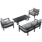 4-Piece Multi-person Outdoor Steel Sofa Set, Waterproof, Anti-rust and Anti-uv