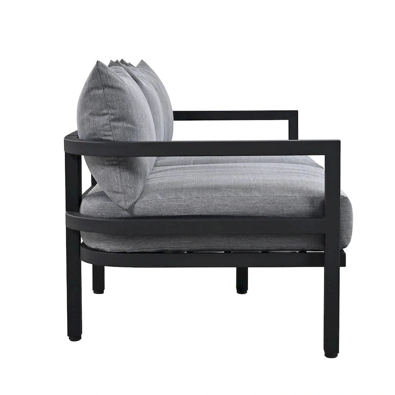 4-Piece Multi-person Outdoor Steel Sofa Set, Waterproof, Anti-rust and Anti-uv