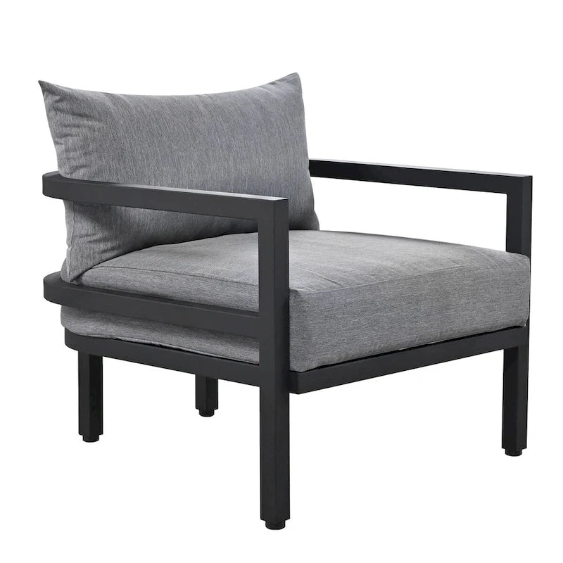 4-Piece Multi-person Outdoor Steel Sofa Set, Waterproof, Anti-rust and Anti-uv