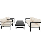 4-Piece Multi-person Outdoor Steel Sofa Set, Waterproof, Anti-rust and Anti-uv