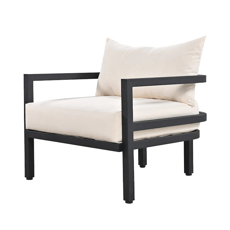 4-Piece Multi-person Outdoor Steel Sofa Set, Waterproof, Anti-rust and Anti-uv