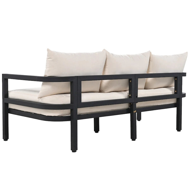 4-Piece Multi-person Outdoor Steel Sofa Set, Waterproof, Anti-rust and Anti-uv