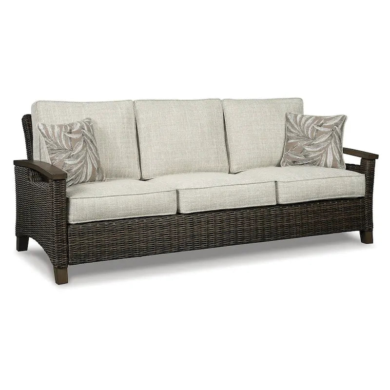 Signature Design by Ashley Paradise Trail Medium Brown/Beige 3-Piece Outdoor Seating Package - 84W x 34D x 37H