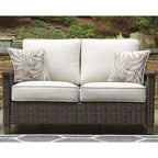 Signature Design by Ashley Paradise Trail Medium Brown/Beige 3-Piece Outdoor Seating Package - 84W x 34D x 37H
