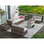 11 PCS Patio Furniture Set, Outdoor Sectional Sofa Sets