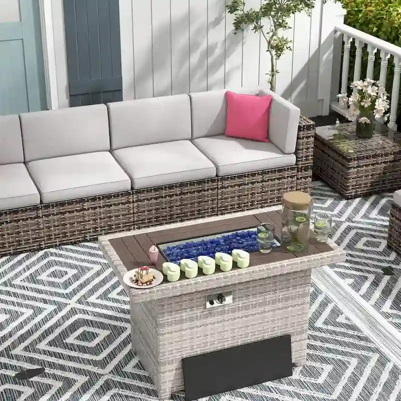 11 PCS Patio Furniture Set, Outdoor Sectional Sofa Sets