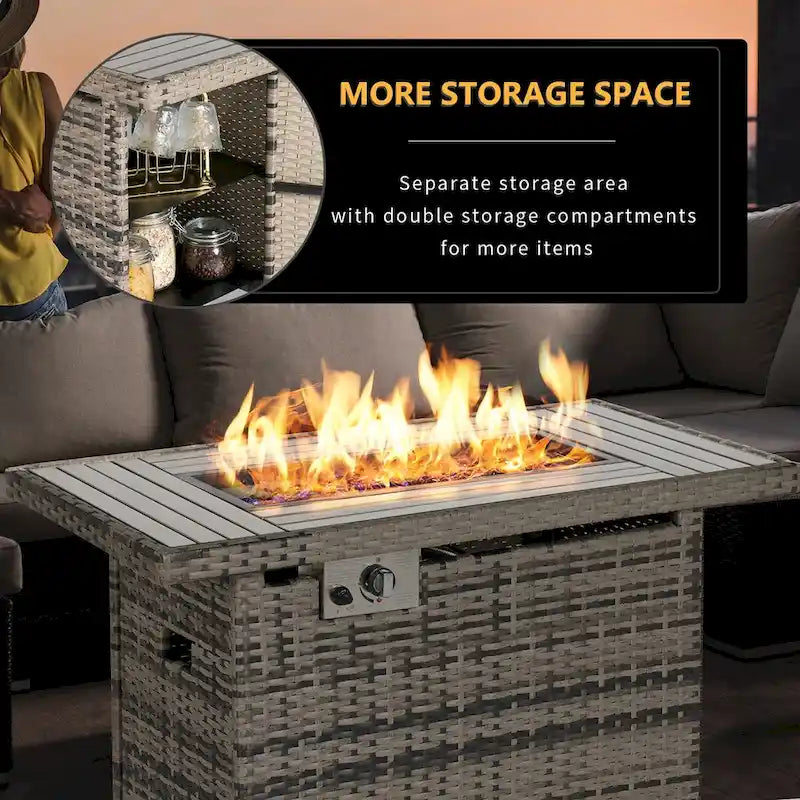 11 PCS Patio Furniture Set, Outdoor Sectional Sofa Sets