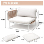 Outdoor Loveseat Composed of Two Chairs, Customizable Set by Combining Multiple Chairs - Combined by 2 corner chairs