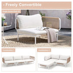 Outdoor Loveseat Composed of Two Chairs, Customizable Set by Combining Multiple Chairs - Combined by 2 corner chairs