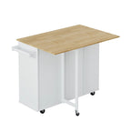 Kitchen Island Cart with 2 Door and 2 Drawers and Foldable Table Top