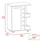 Bartlet 2-Shelf 6-Bottle Bar Cart with Division for Kitchen, Party and Living Room