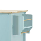 Classic Wooden Kitchen Island Cart with 2 Drawers, 2 Cabinets, a Towel Rack and a Spice Rack