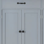 Classic Wooden Kitchen Island Cart with 2 Drawers, 2 Cabinets, a Towel Rack and a Spice Rack