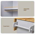 Rolling Kitchen Island with Storage,Kitchen Cart with Rubber Wood Top,Spacious Drawer with Divider and Internal Storage Rack