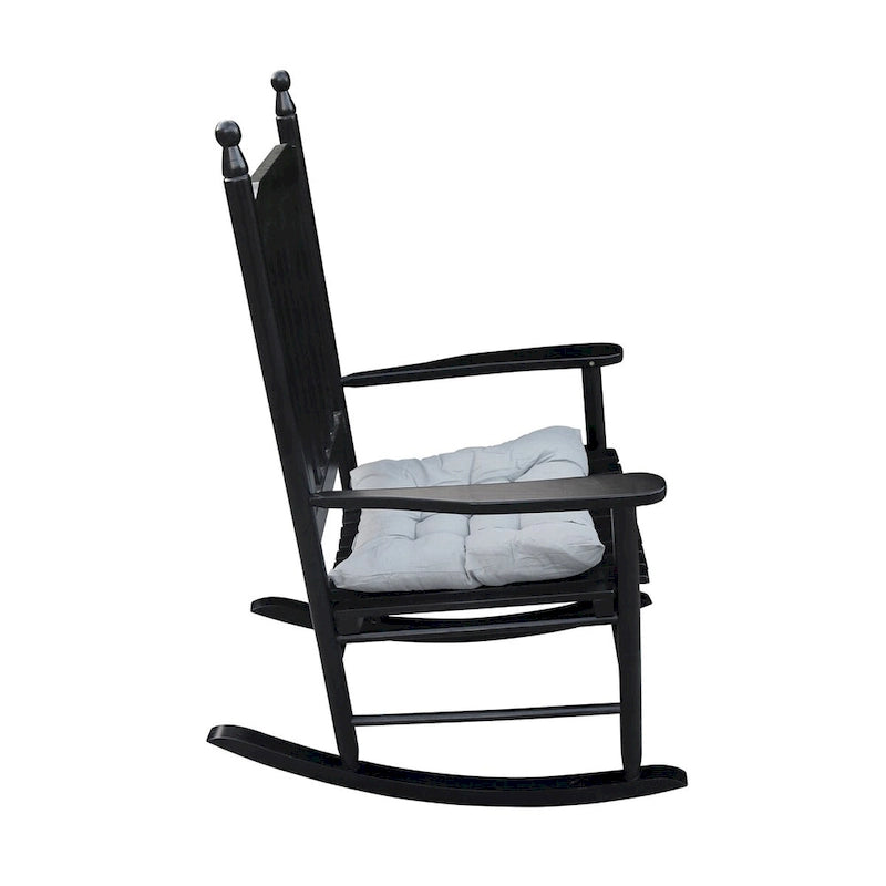 Comfortable Porch Rocking Chair Outdoor, Acacia Wooden Rocker Chair with Seat and Back Cushion, Armrests