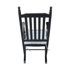 Comfortable Porch Rocking Chair Outdoor, Acacia Wooden Rocker Chair with Seat and Back Cushion, Armrests
