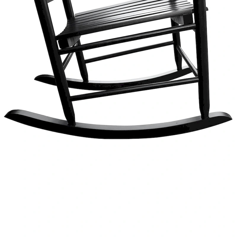Comfortable Porch Rocking Chair Outdoor, Acacia Wooden Rocker Chair with Seat and Back Cushion, Armrests