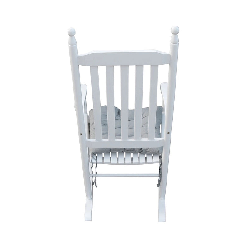 Comfortable Porch Rocking Chair Outdoor, Acacia Wooden Rocker Chair with Seat and Back Cushion, Armrests