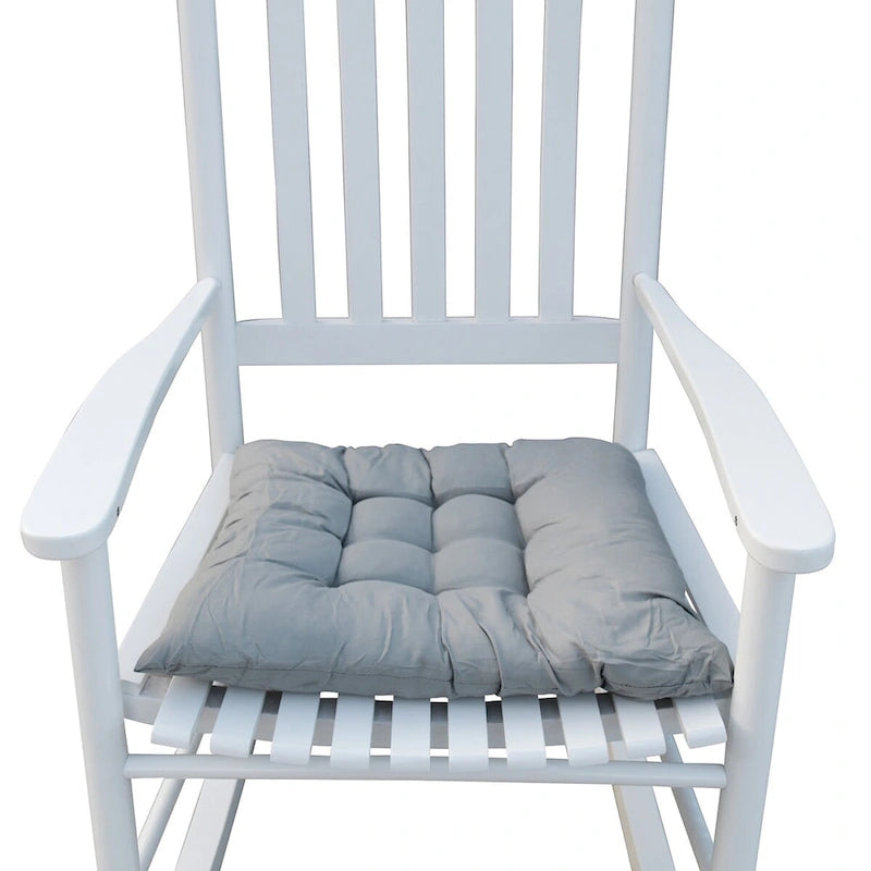 Comfortable Porch Rocking Chair Outdoor, Acacia Wooden Rocker Chair with Seat and Back Cushion, Armrests