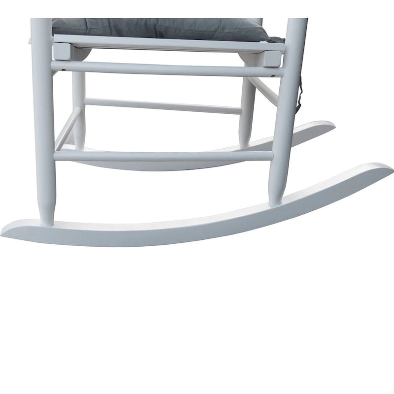 Comfortable Porch Rocking Chair Outdoor, Acacia Wooden Rocker Chair with Seat and Back Cushion, Armrests