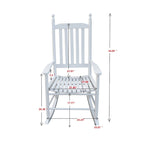 Comfortable Porch Rocking Chair Outdoor, Acacia Wooden Rocker Chair with Seat and Back Cushion, Armrests