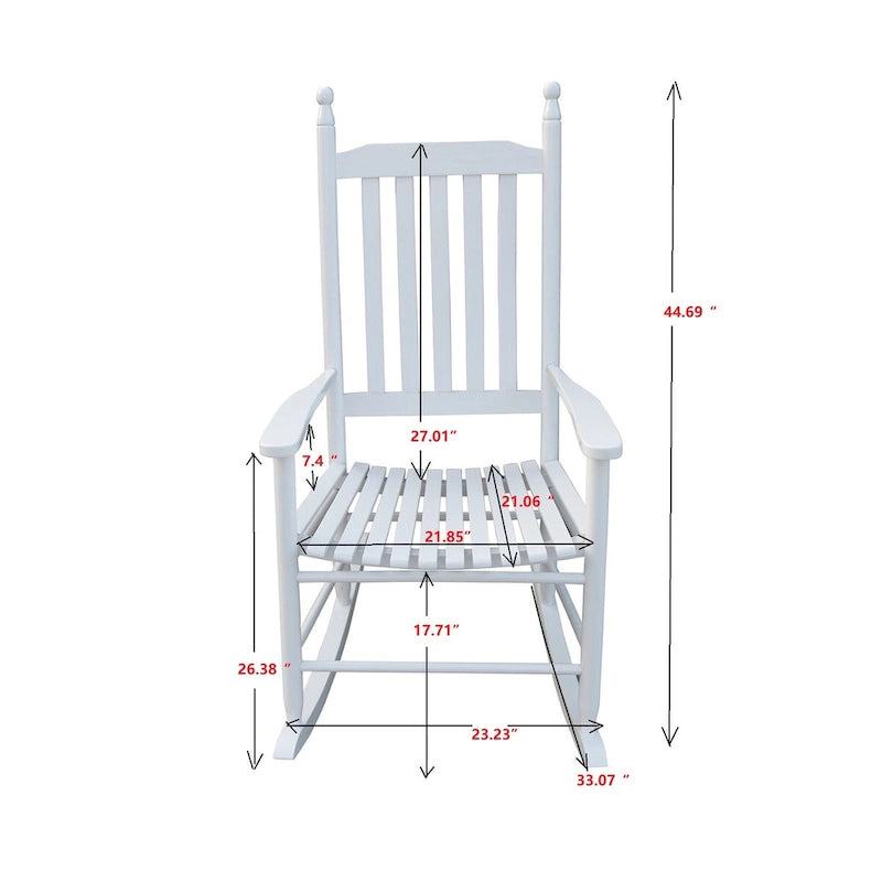 Comfortable Porch Rocking Chair Outdoor, Acacia Wooden Rocker Chair with Seat and Back Cushion, Armrests